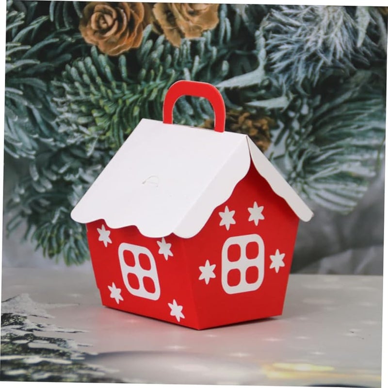 Christmas Red Little House Candy Box 25pcs Festive Treats Storage Container For Weddings Home Parties - Image 5